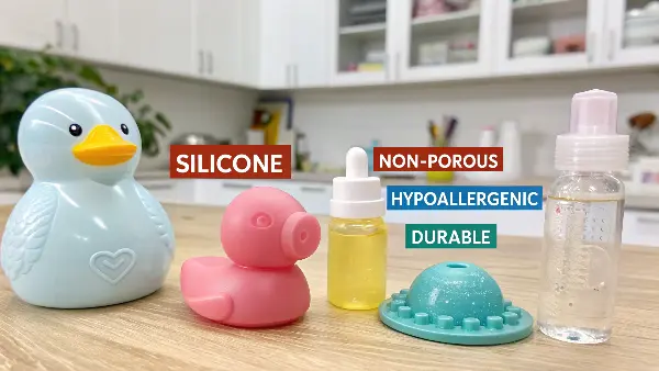 Close-up of smooth, high-quality silicone texture