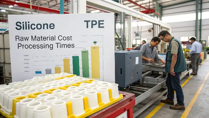 An injection molding machine producing TPE toys, highlighting manufacturing efficiency
