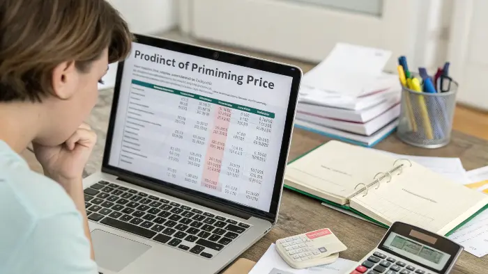 A calculator and a pen on a desk, symbolizing pricing strategy