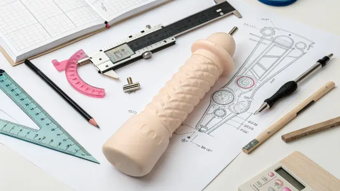 alt text: 3D printed prototype of an adult toy next to a refined version
