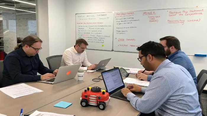 A person reviewing a cost breakdown spreadsheet for a new product launch