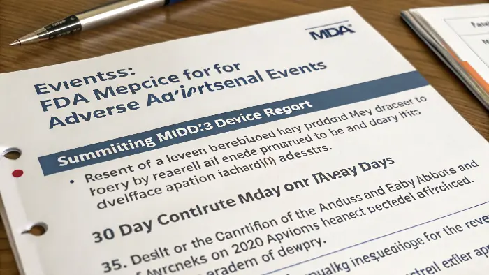 A calendar icon with FDA and MDR logos