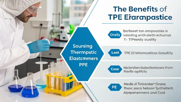 A soft, flexible TPE product being stretched to show its elasticity