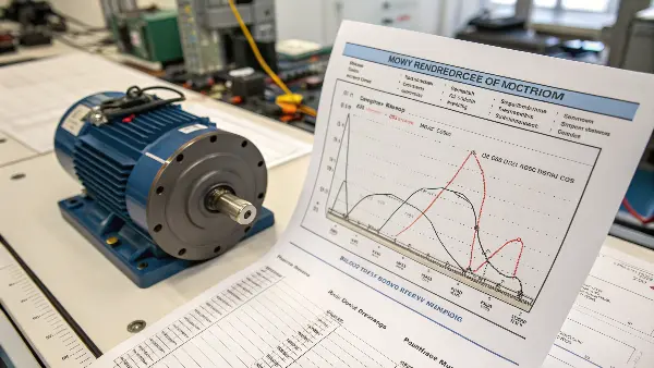 A close-up of a small motor next to a decibel meter and a tachometer, showcasing technical precision.