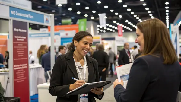 people networking at an adult product trade show