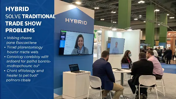 A chart comparing the costs of a physical trade show vs. a hybrid one