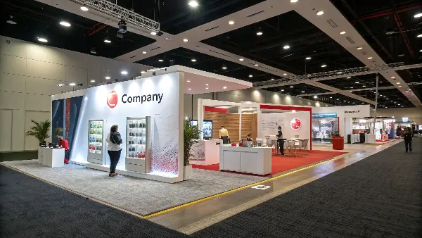 A well-lit and inviting trade show booth for an adult brand