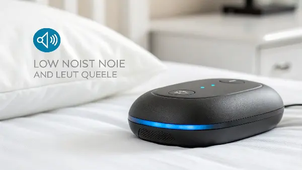 a person holding a quiet massager up to their ear in a quiet room