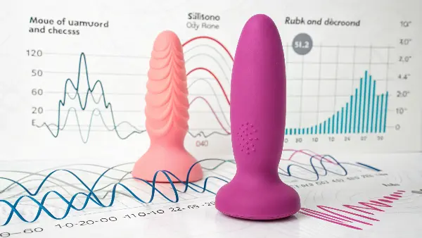 close-up of different textured silicone materials for adult toys