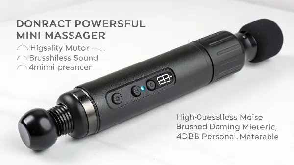 A person using a mini massager in a quiet library setting to emphasize its low noise