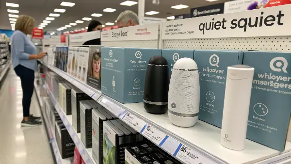 a person looking thoughtfully at a selection of adult toys on a retail shelf
