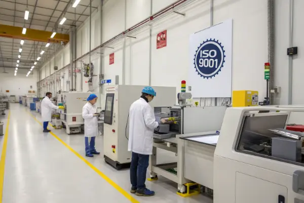 Finding a Reliable Manufacturing Partner A handshake in a clean, modern factory setting.