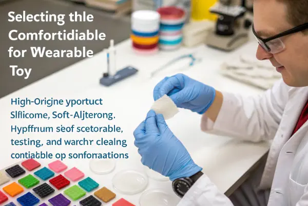 Samples of different colored and textured body-safe silicone.